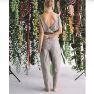 LINENFOX • Evelyn Grey Stripe Jumpsuit